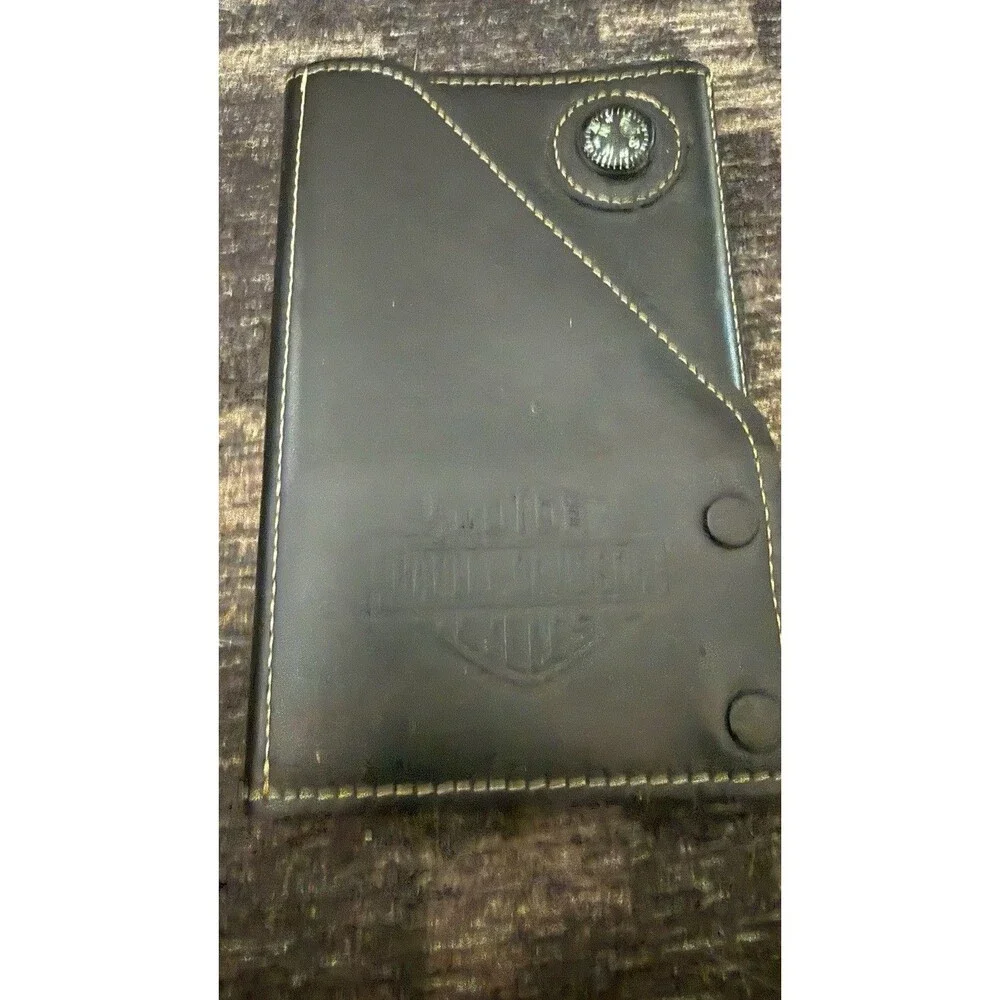 Harley-Davidson ROAD GUIDE ATLAS LEATHER WALLET w/Compass